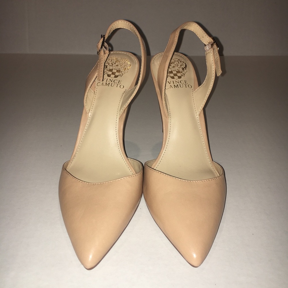 Vince Camuto Strappy Back Nude Heels Size 8 1/